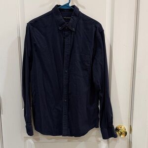Banana Republic Medium Slim Fit Men's Navy Blue Flannel Shirt
